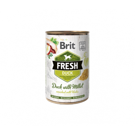 Brit Fresh konservai šunims Duck&Millet 6 x 400 g